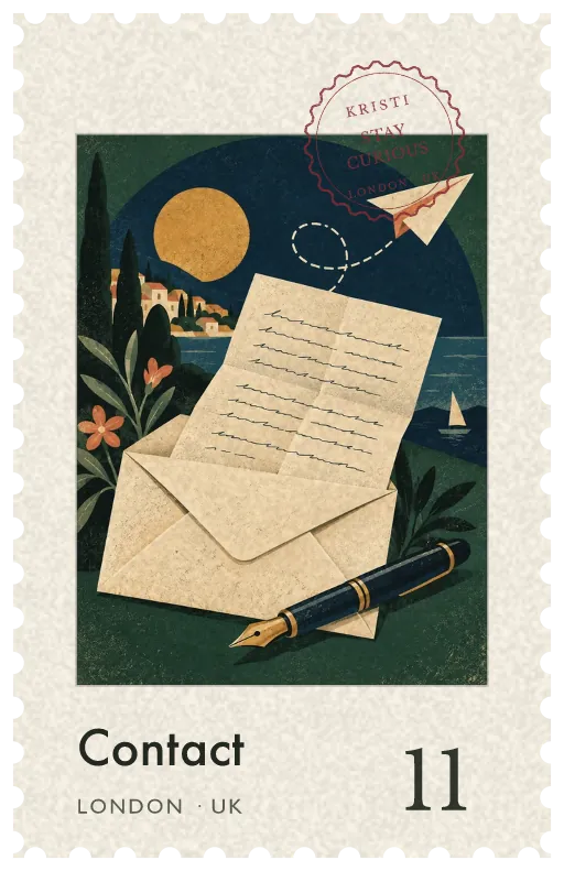 Contact retro postage stamp