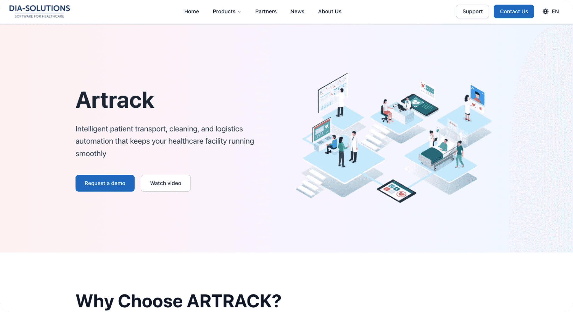 ARTRACK product page showing detailed module structure