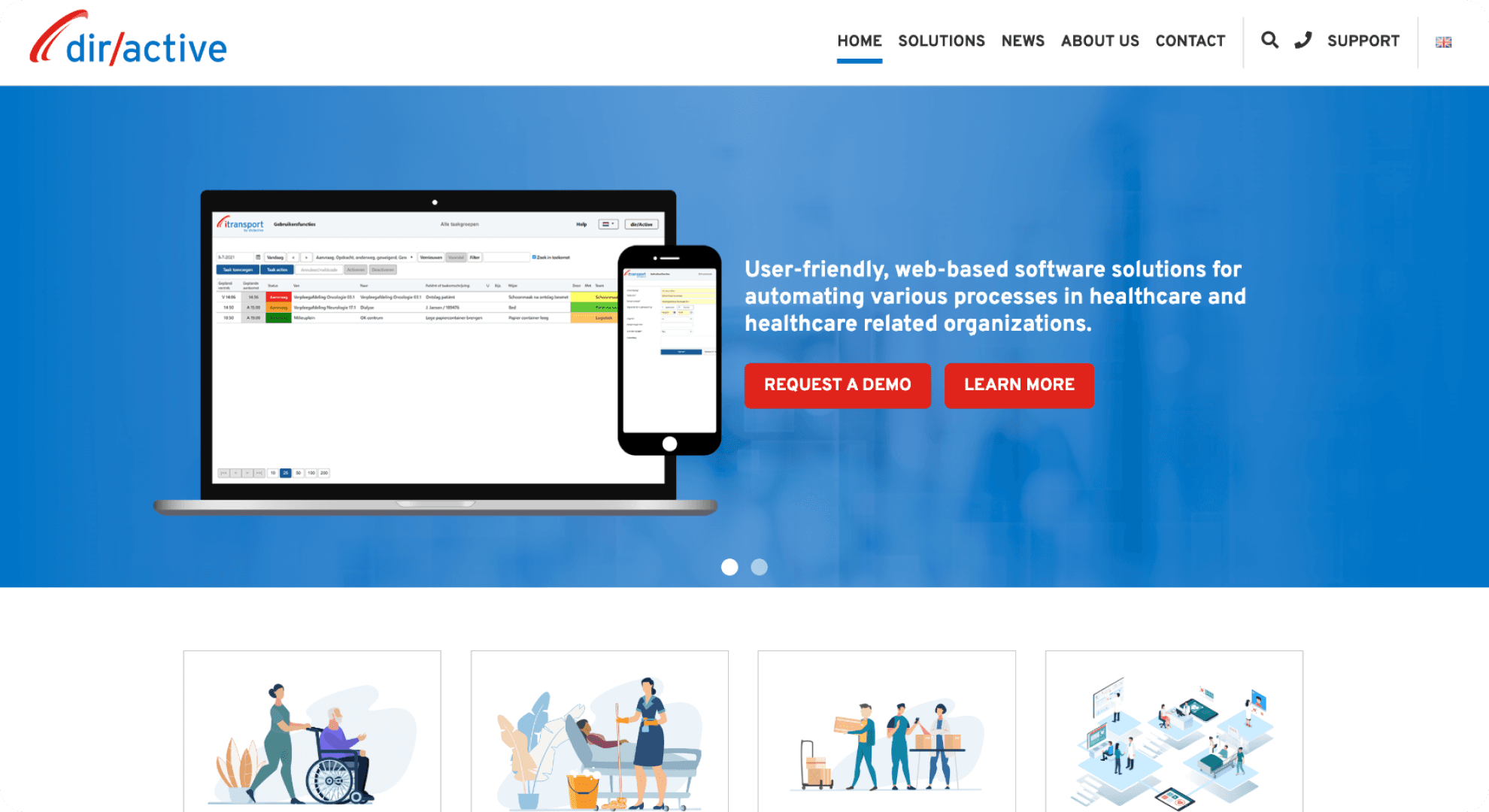 Previous DIA Solutions website homepage