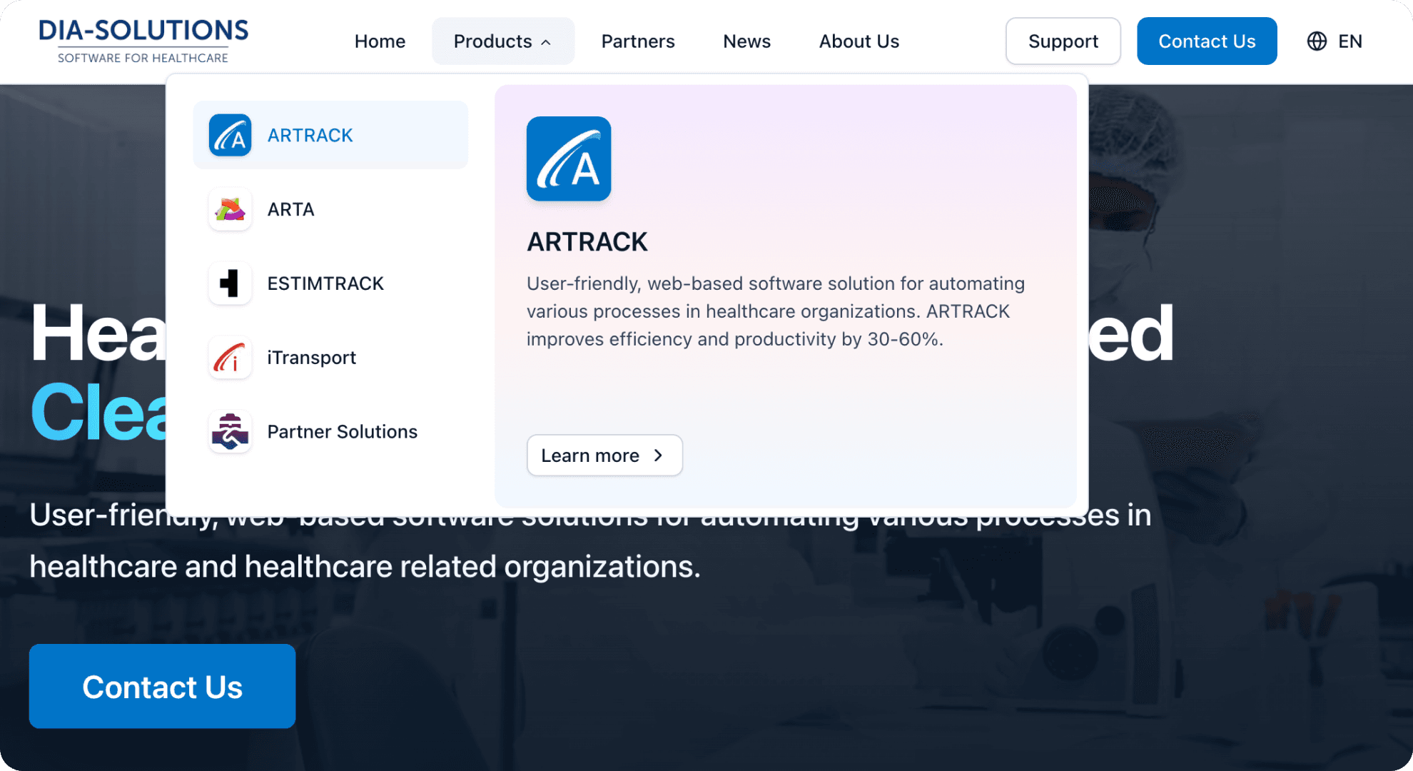 Live DIA Solutions products page