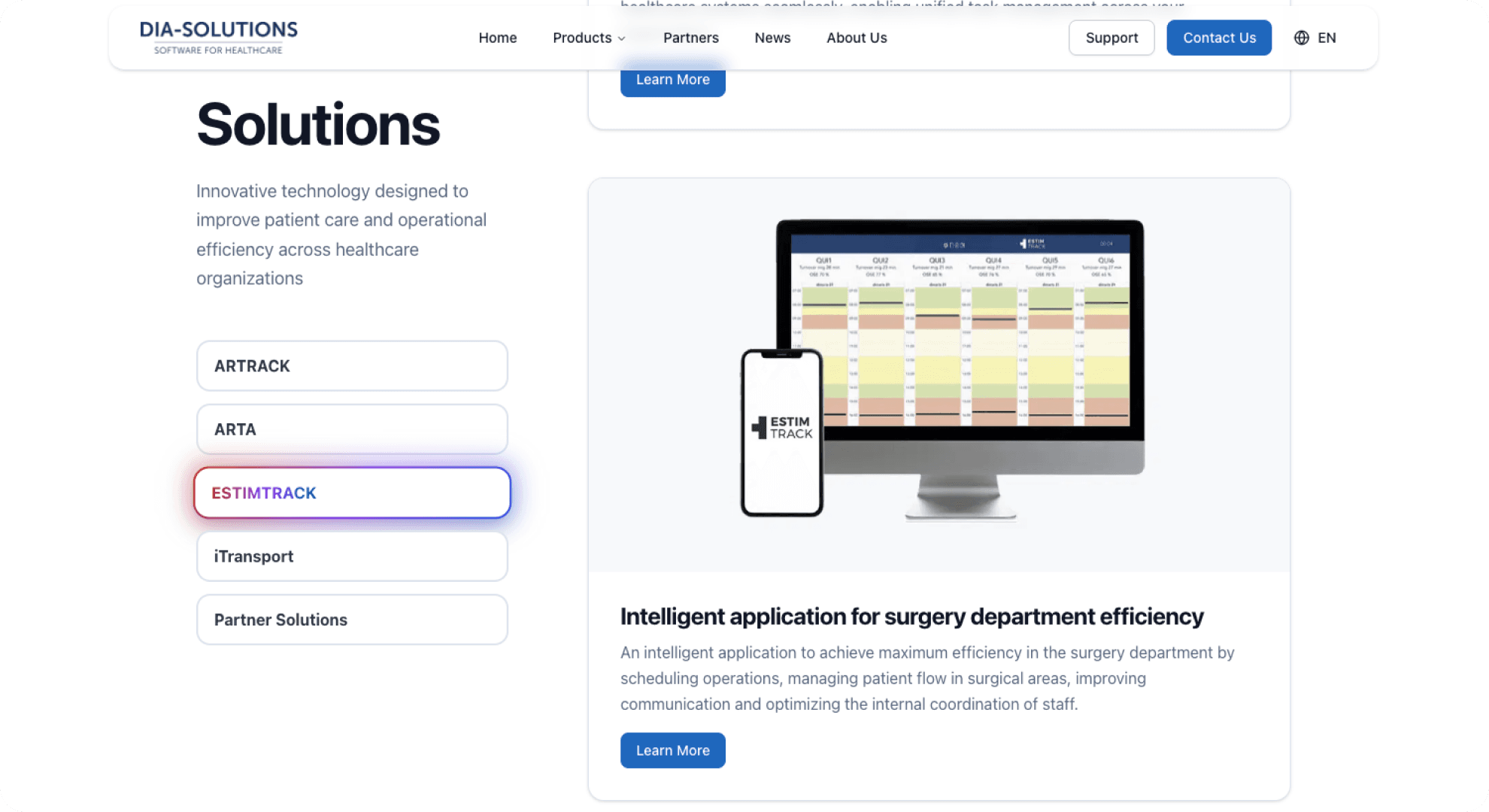 Live Solutions page generated from CMS