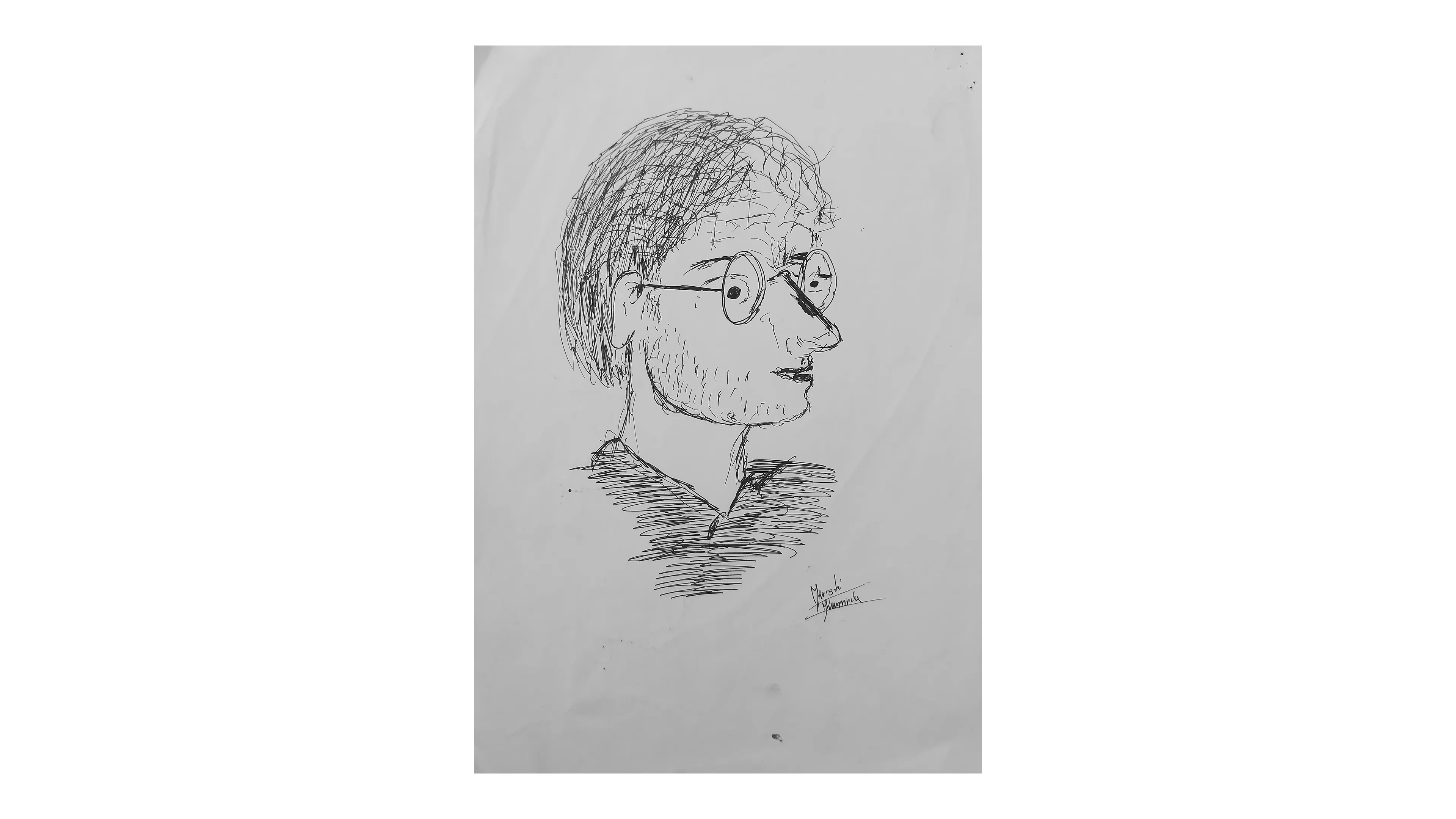 Portrait sketch exploring facial structure and shading techniques.