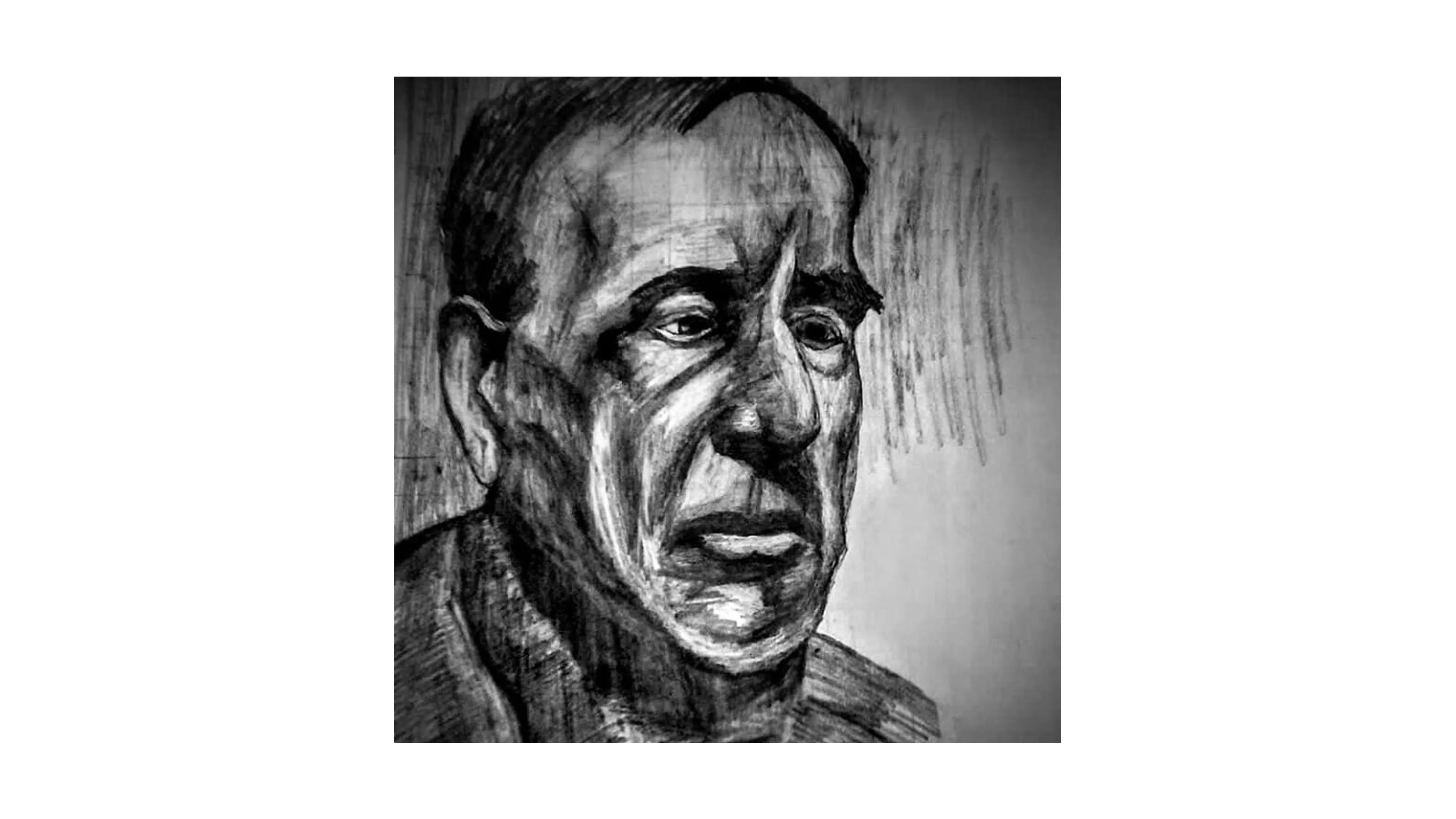 One of the first portraits I did: a man lost in thought. The beginning, not the end.