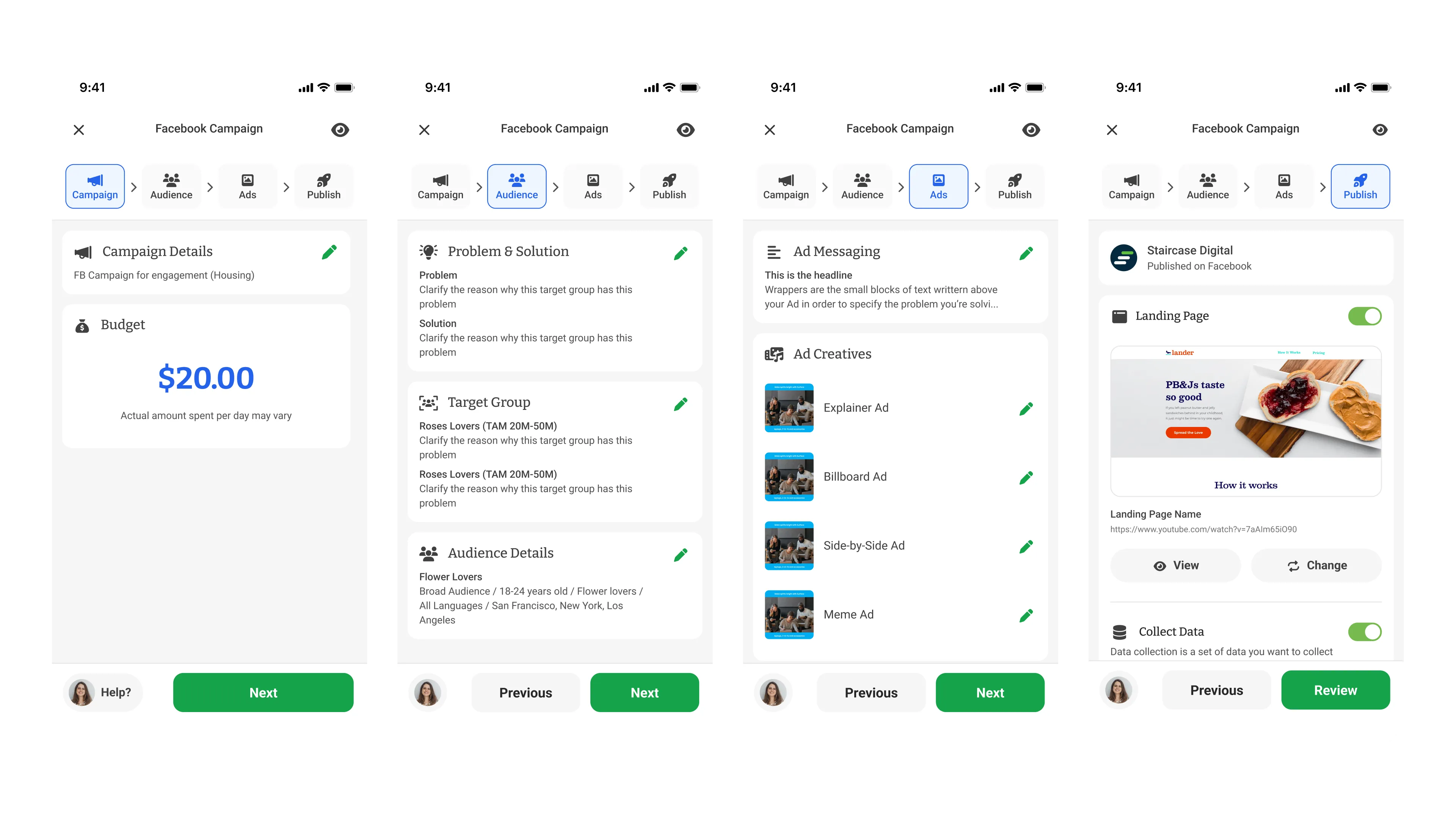 Campaign Creation & Review Flow