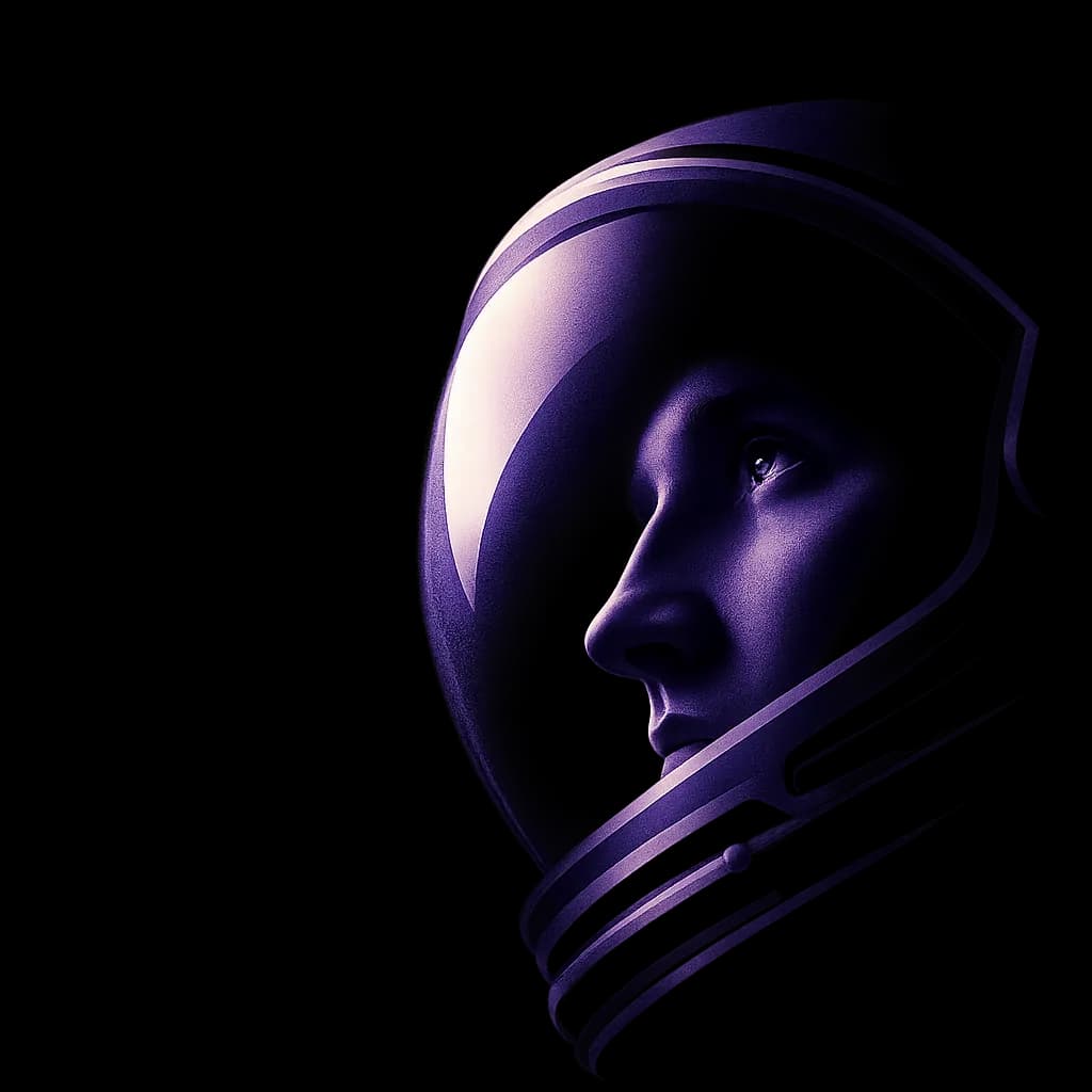 Stylised astronaut helmet portrait used in the hero composition