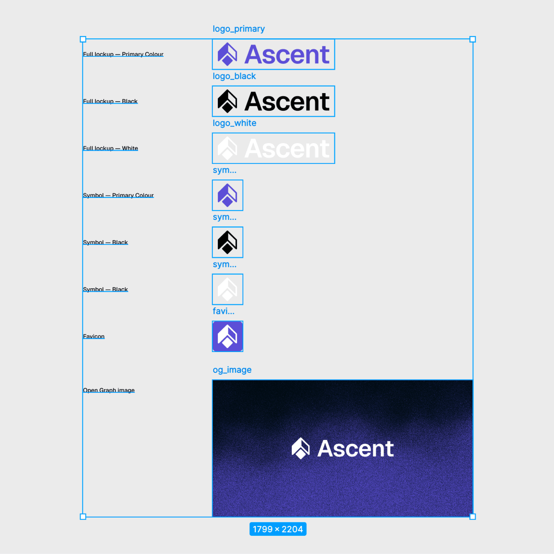 Ascent logo variations exported from Figma