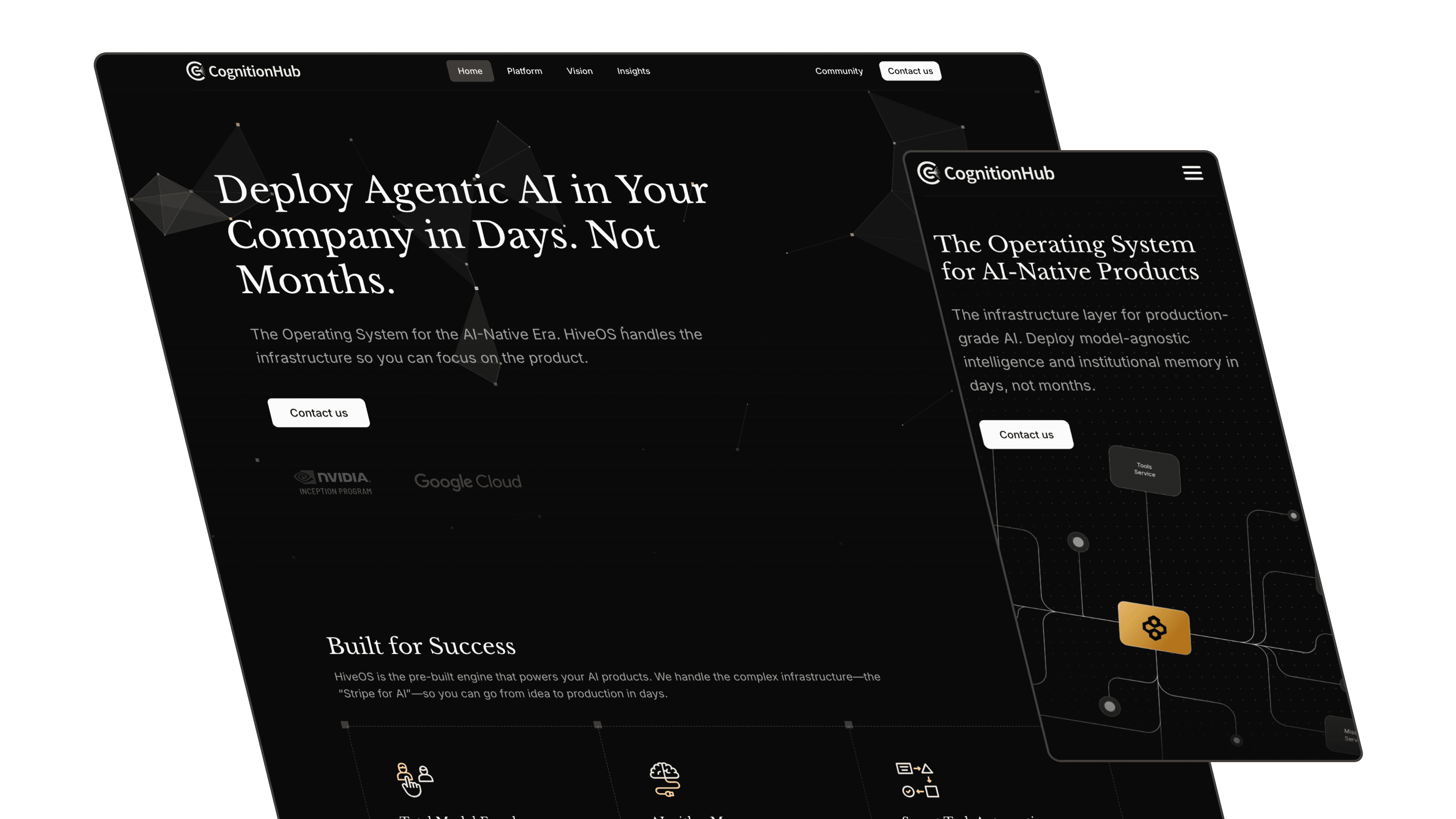 Website for AI Infrastructure Platform showcase