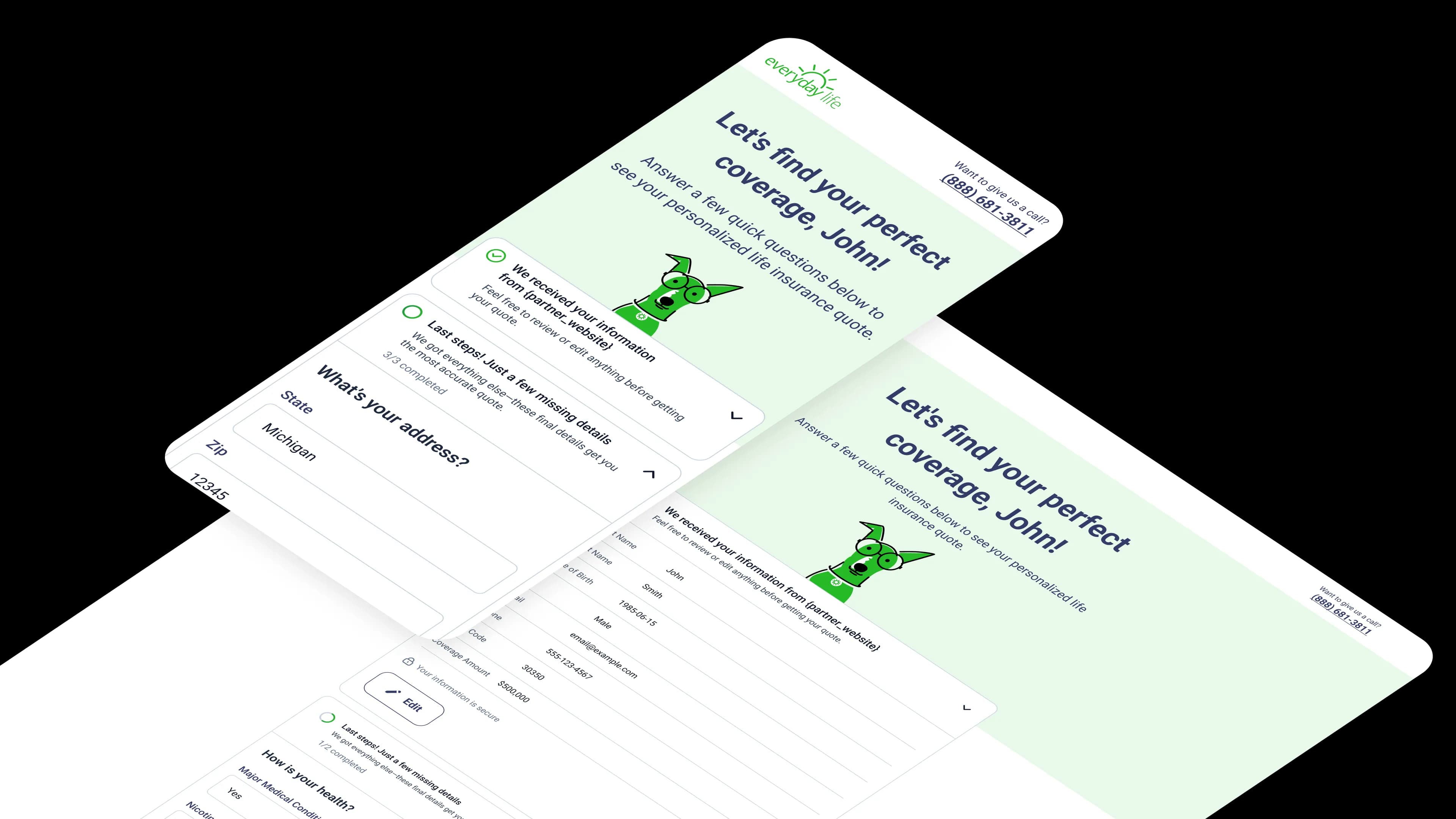 Adaptive Insurance Onboarding: One System, Three Personalized Flows overview showcase