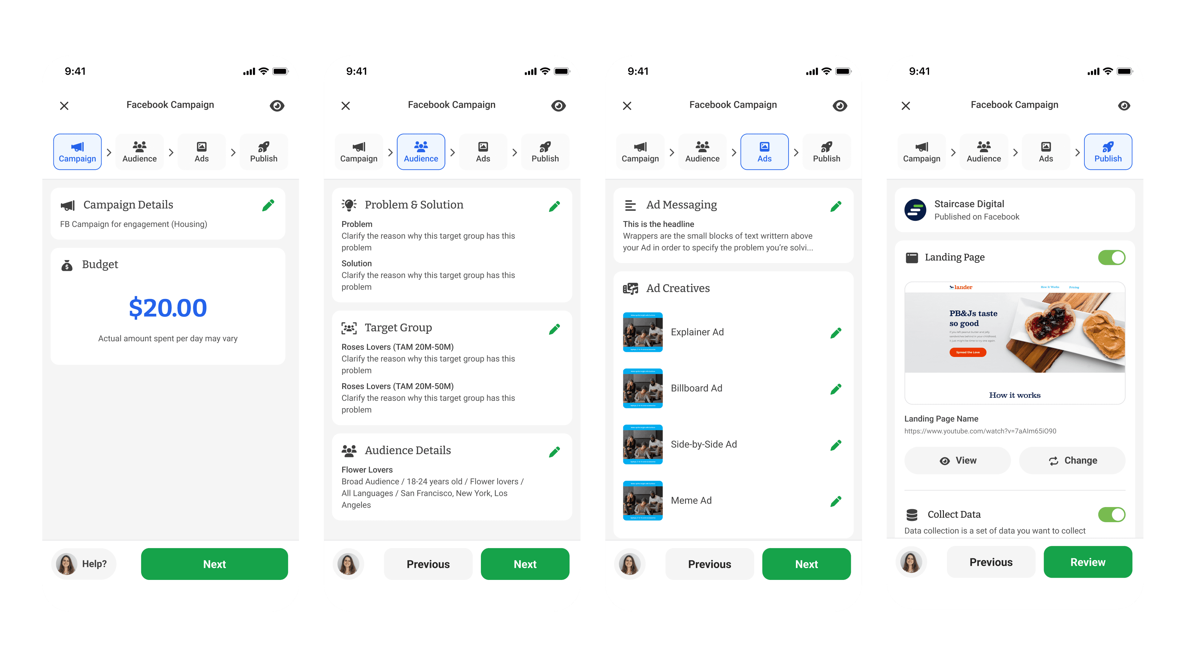 Campaign Creation & Review Flow