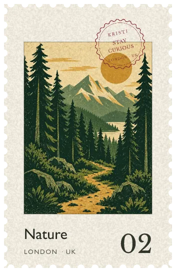 Nature retro postage stamp