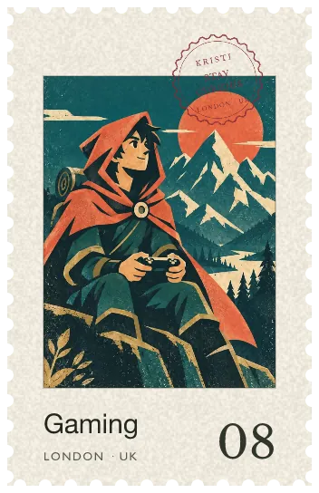 Gaming retro postage stamp