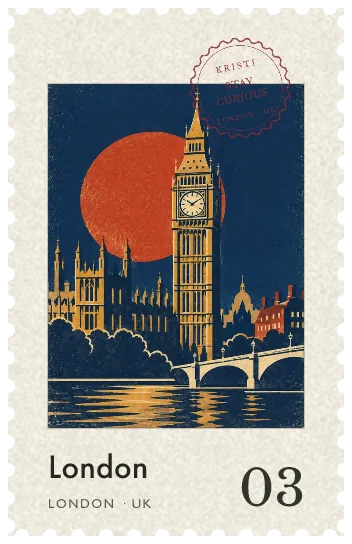 London retro postage stamp
