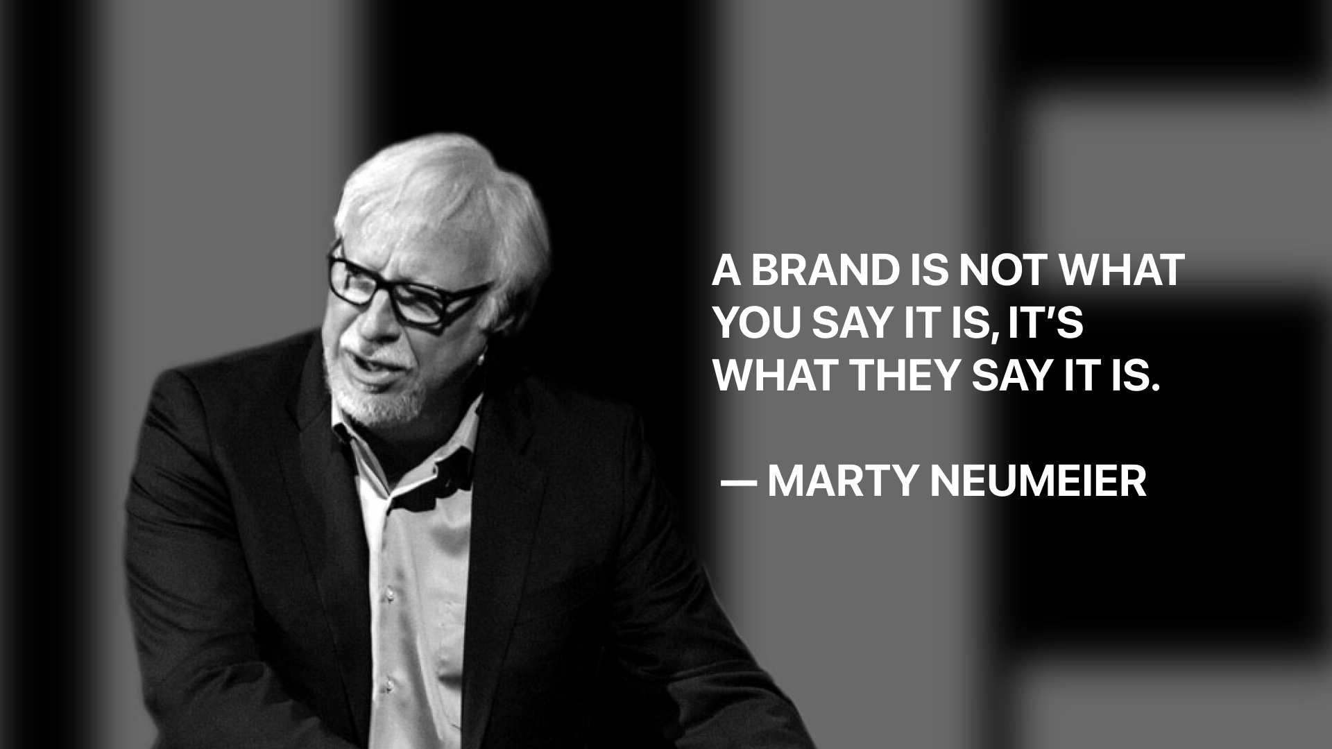 Diagram showing what a brand is not - not a logo, not a corporate identity, not a product